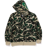 MARBLING CAMO SHARK RELAXED FIT FULL ZIP HOODIE MENS