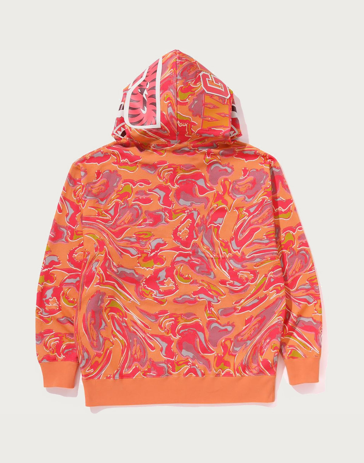 MARBLING CAMO SHARK RELAXED FIT FULL ZIP HOODIE MENS