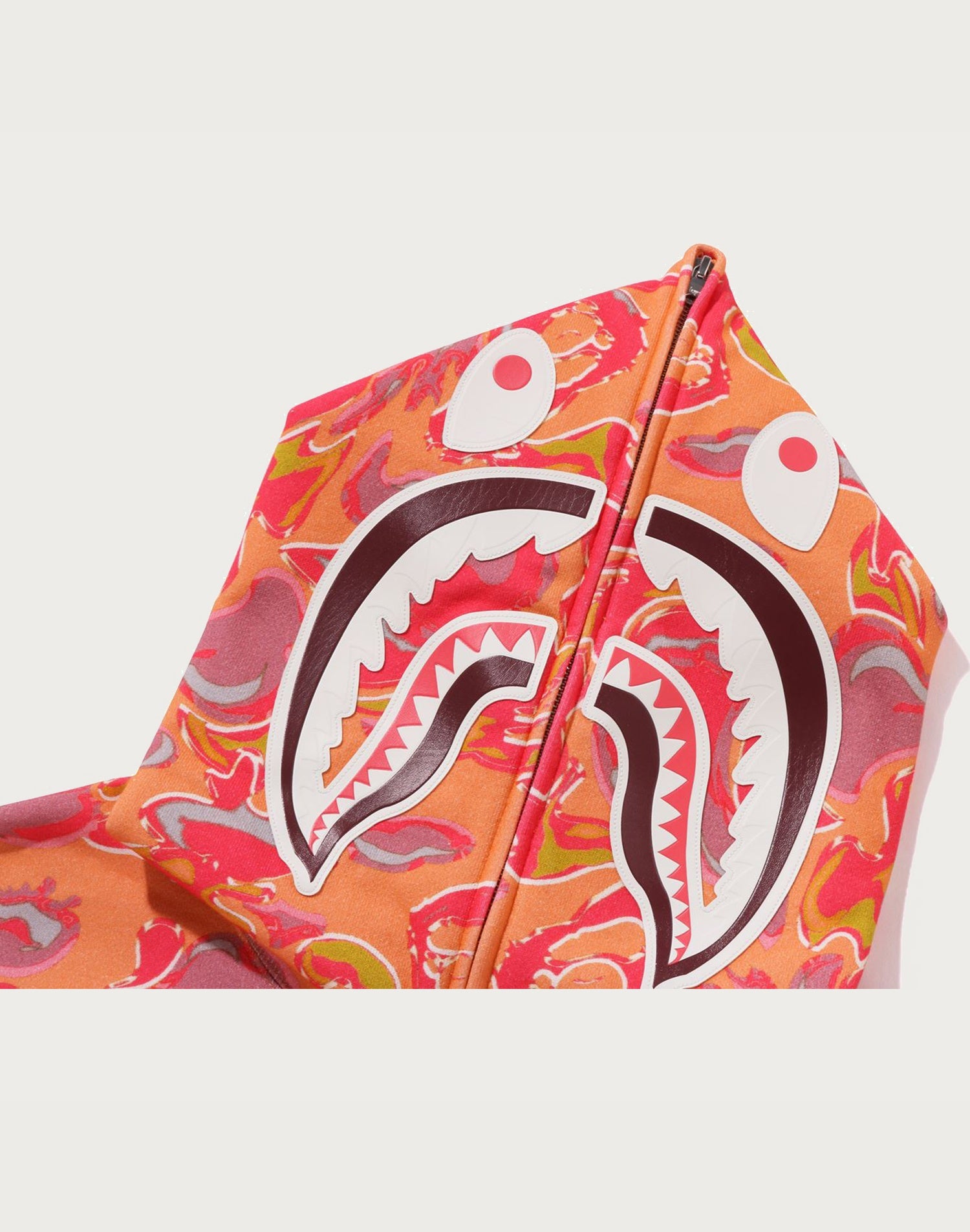 MARBLING CAMO SHARK RELAXED FIT FULL ZIP HOODIE MENS