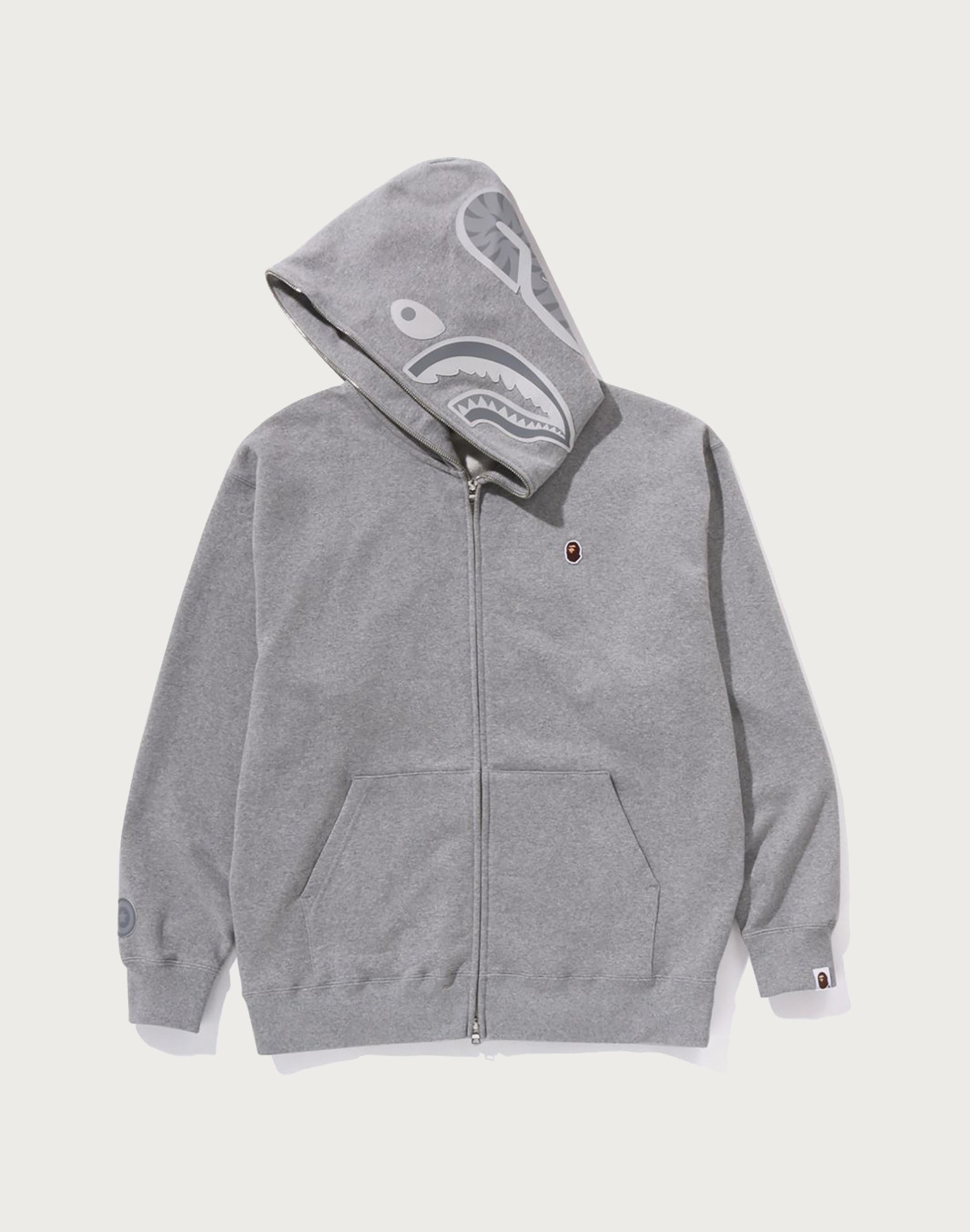 ONE POINT APE HEAD SHARK RELAXED FIT FULL ZIP HOODIE MENS