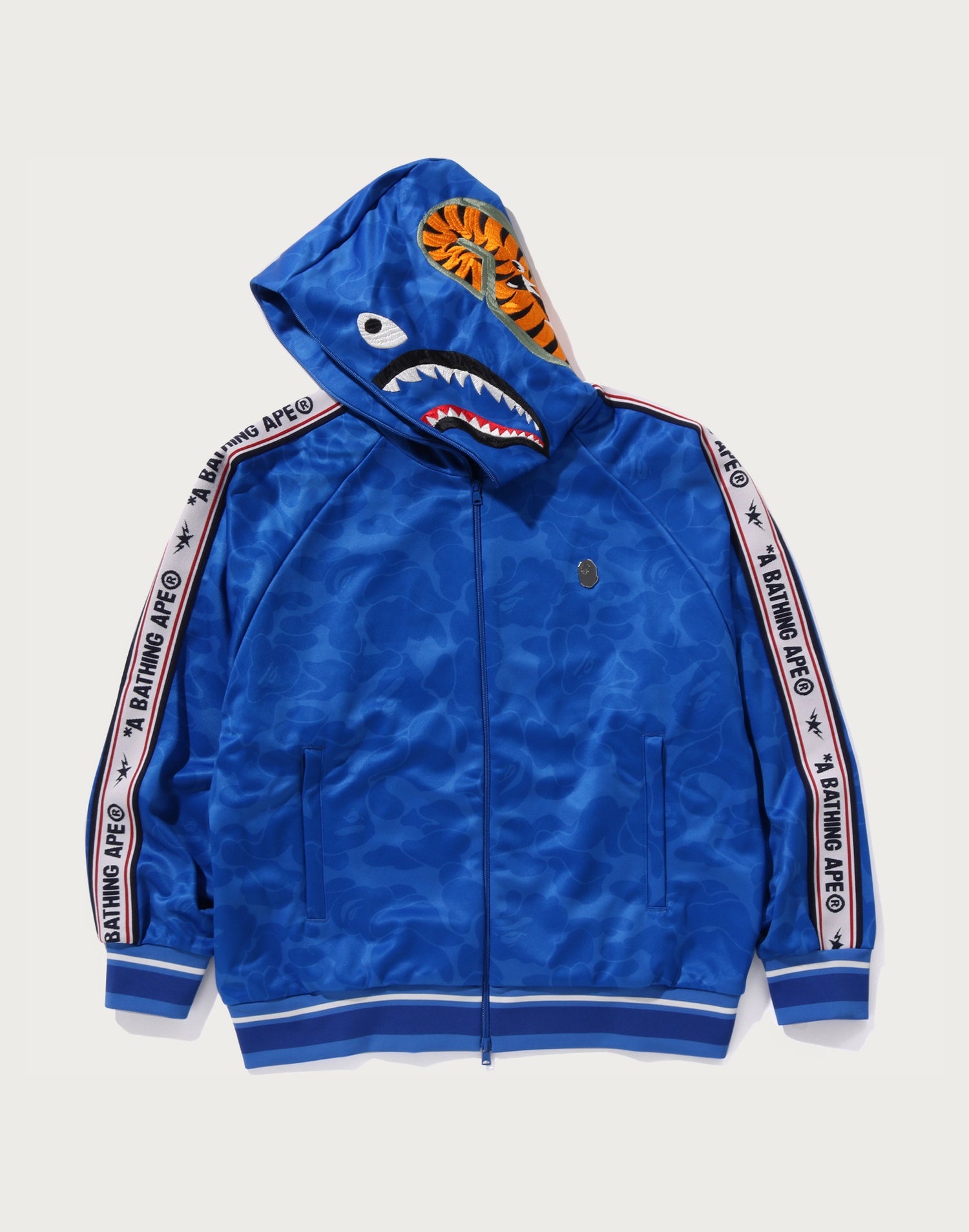 BAPE Mens Solid Camo Shark Hoodie – Relaxed Fit Full Zip Jacket