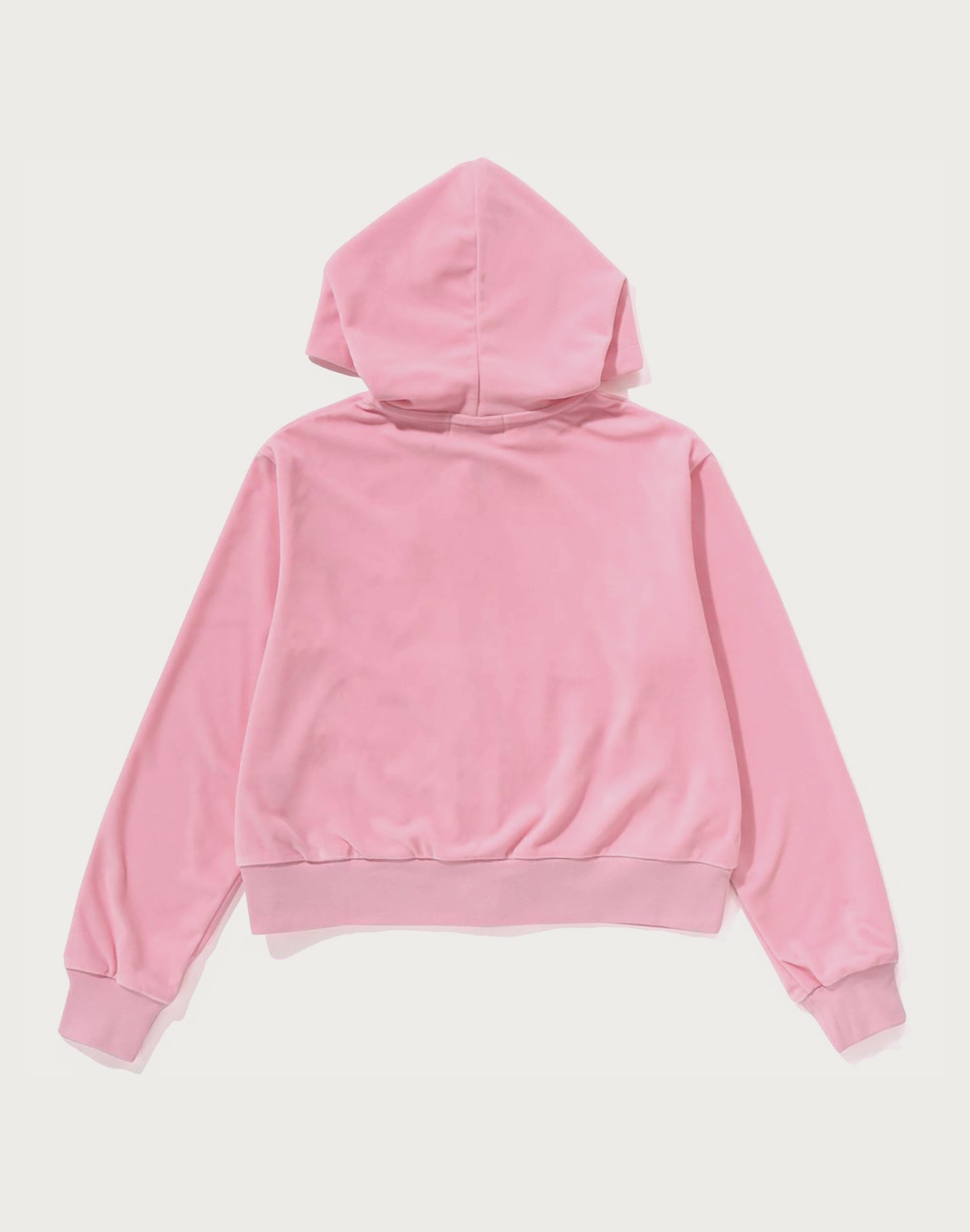 CRYSTAL STONE APE HEAD VELOUR ZIP HOODIE LADIES