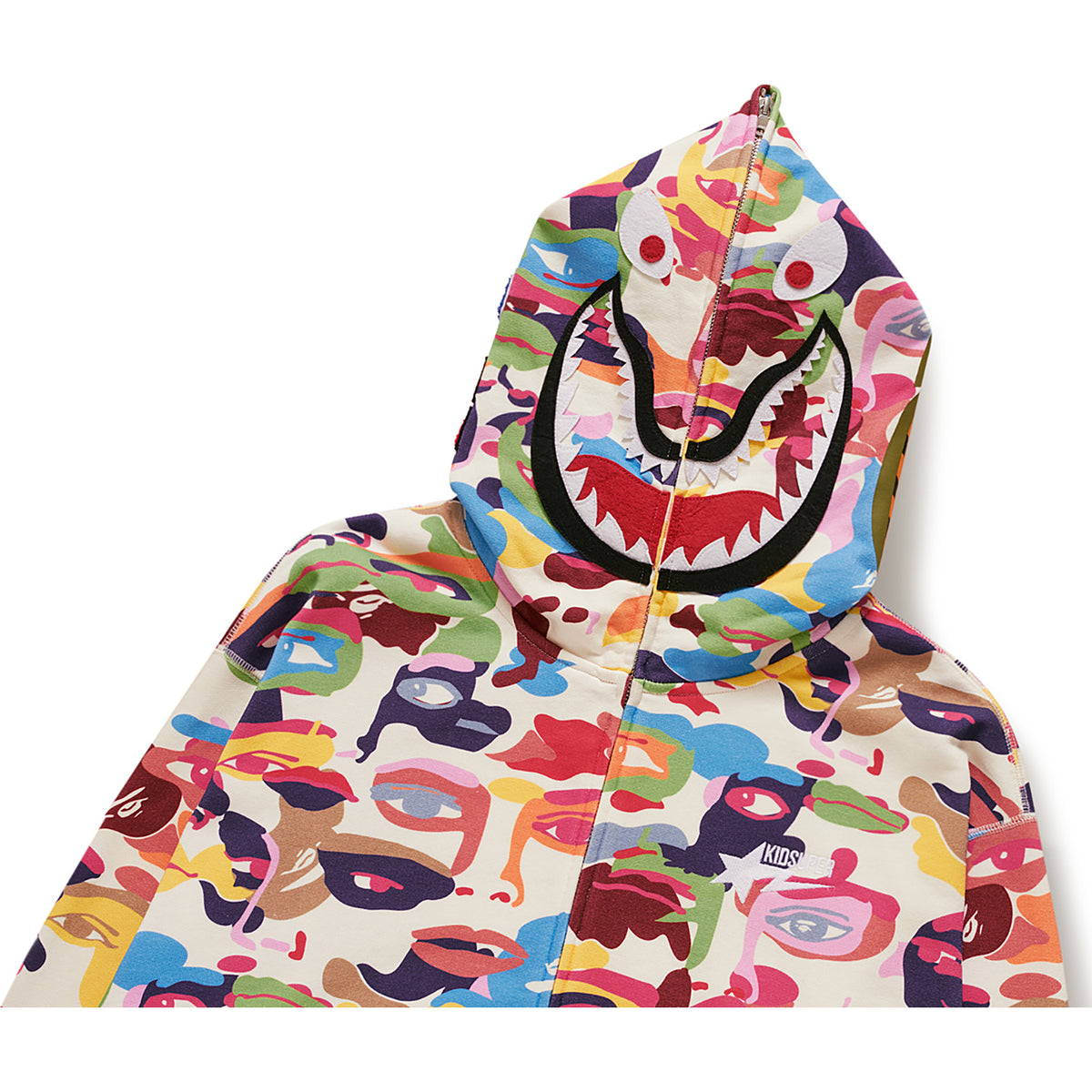BAPE X KIDSUPER CAMO SHARK FULL ZIP HOODIE MENS
