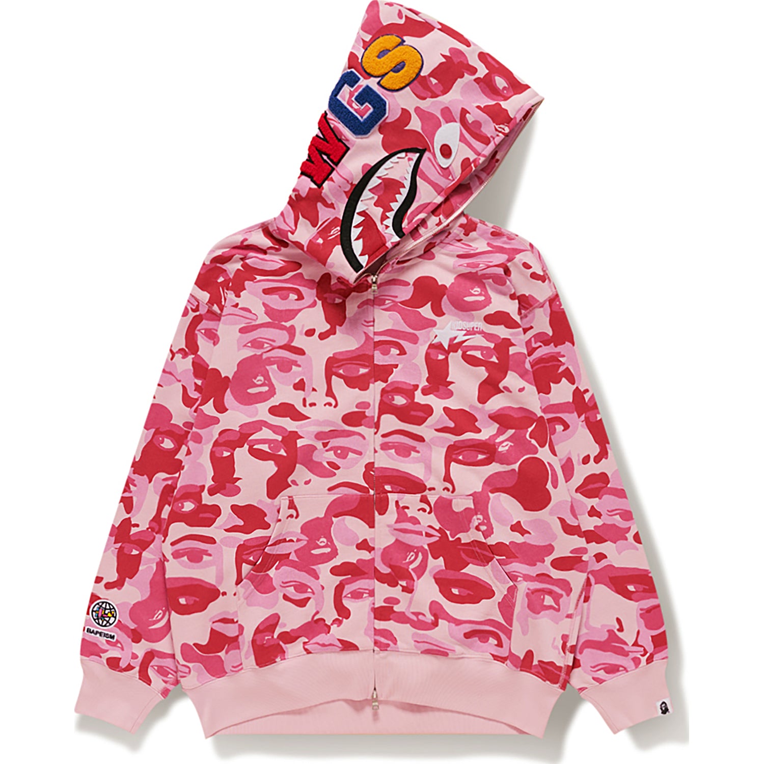 極少 即発送 BAPE KID SUPER CAMO SHARK HOODIE BAPE X KIDSUPER 】CAMO SHARK FULL ZIP HOODIE | bape.com