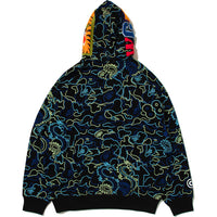 BAPE X 88RISING GLOW IN THE DARK CAMO SHARK FULL ZIP HOODIE MENS