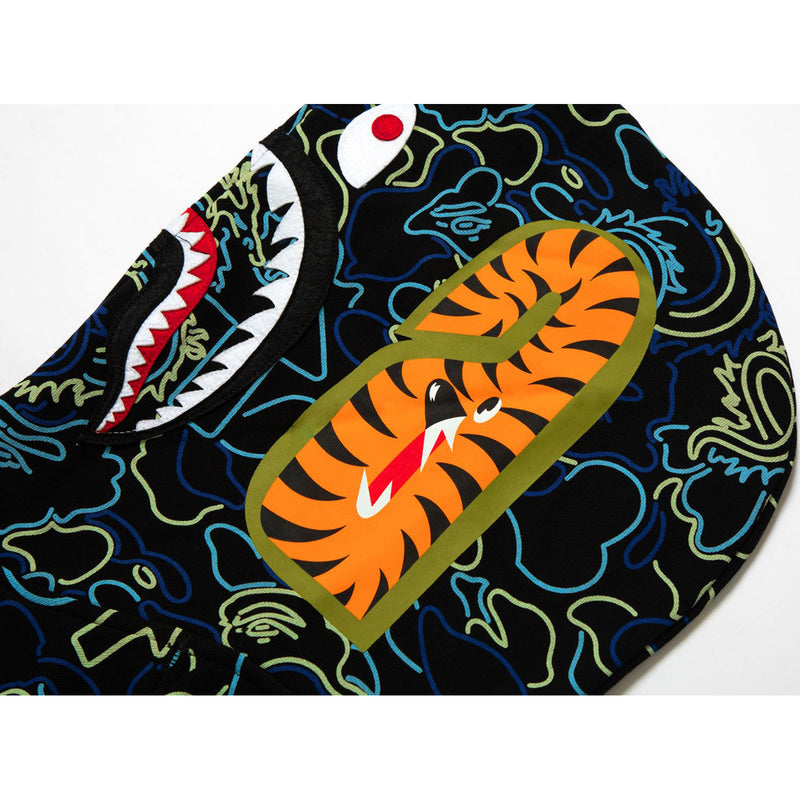 BAPE X 88RISING GLOW IN THE DARK CAMO SHARK FULL ZIP HOODIE MENS