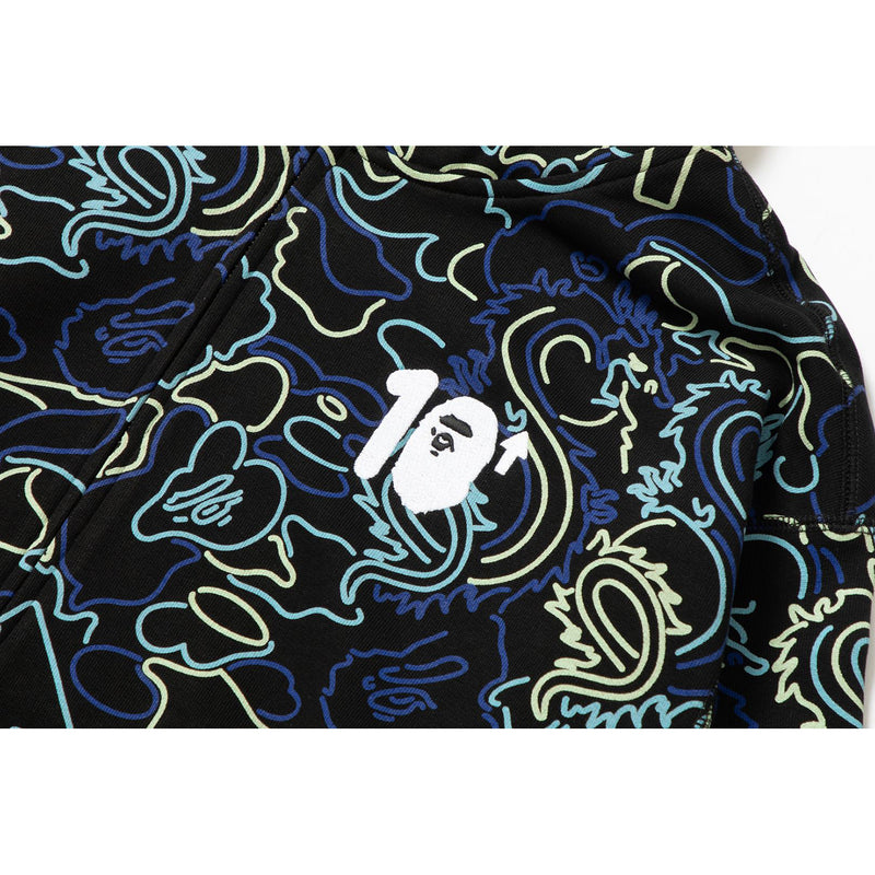 BAPE X 88RISING GLOW IN THE DARK CAMO SHARK FULL ZIP HOODIE MENS