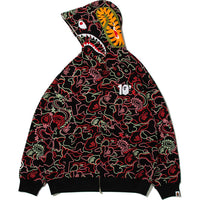 BAPE X 88RISING GLOW IN THE DARK CAMO SHARK FULL ZIP HOODIE MENS