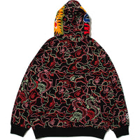 BAPE X 88RISING GLOW IN THE DARK CAMO SHARK FULL ZIP HOODIE MENS