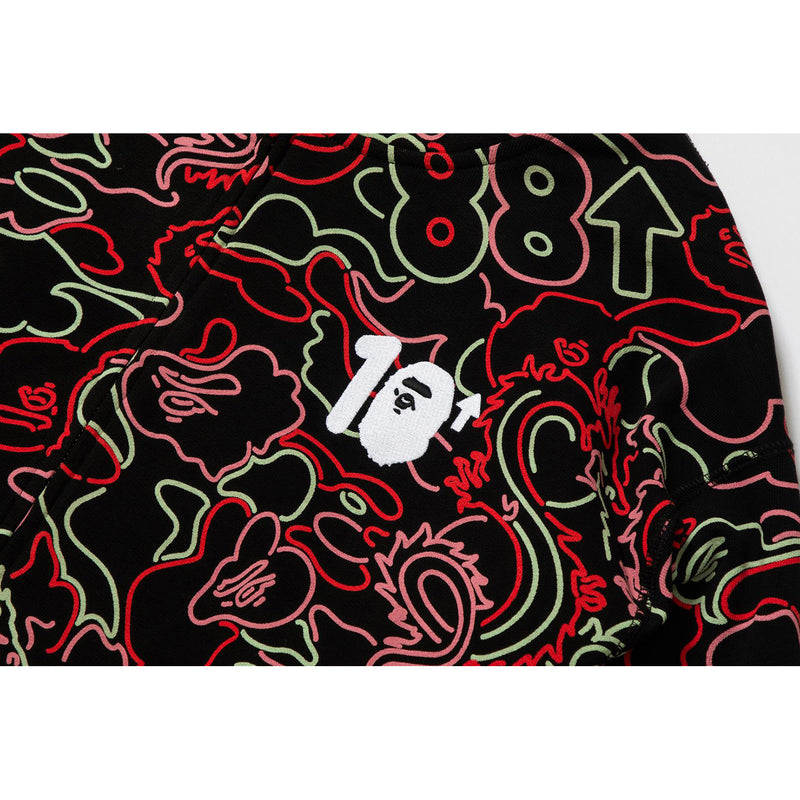 BAPE X 88RISING GLOW IN THE DARK CAMO SHARK FULL ZIP HOODIE MENS