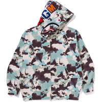 MAP CAMO SHARK FULL ZIP HOODIE MENS