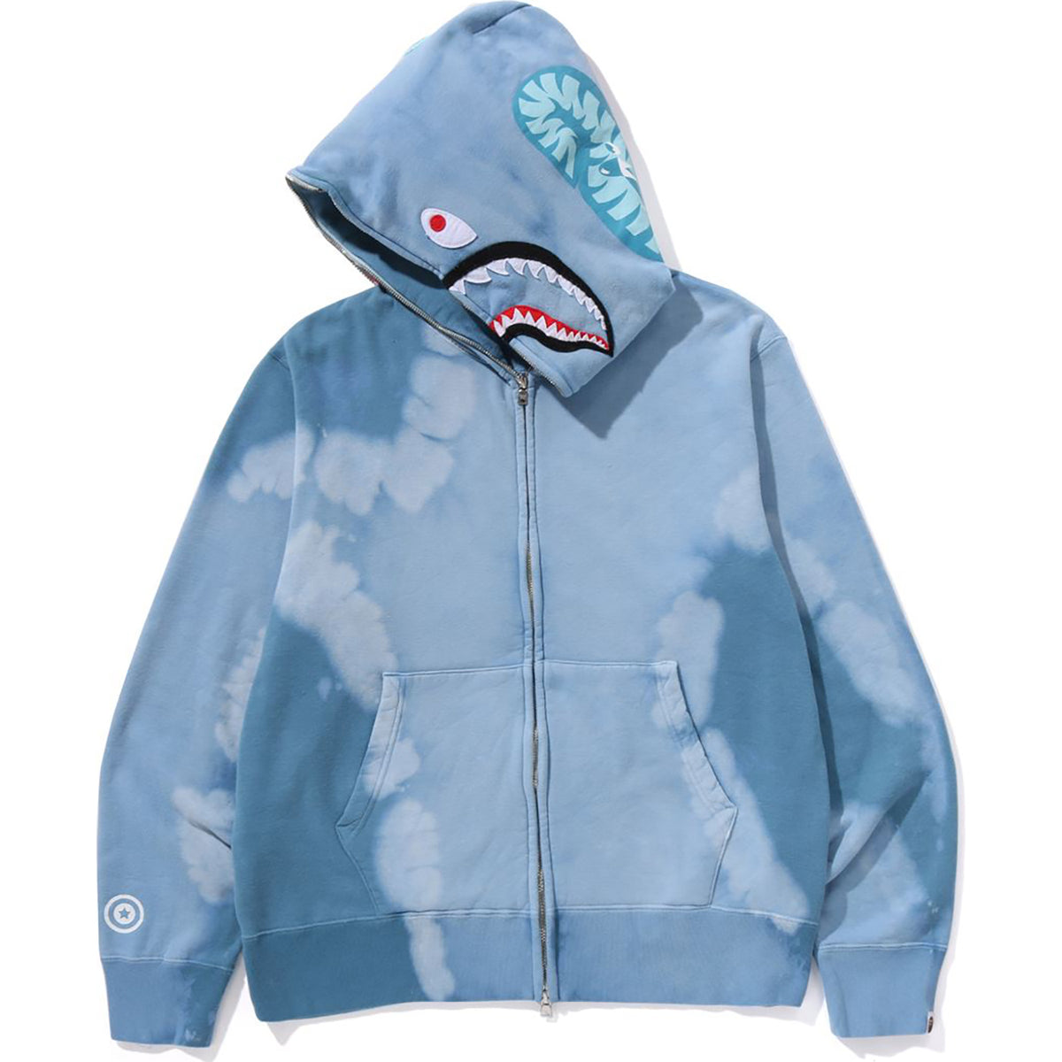 HAND DYE SHARK FULL ZIP HOODIE MENS