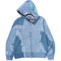 HAND DYE SHARK FULL ZIP HOODIE MENS