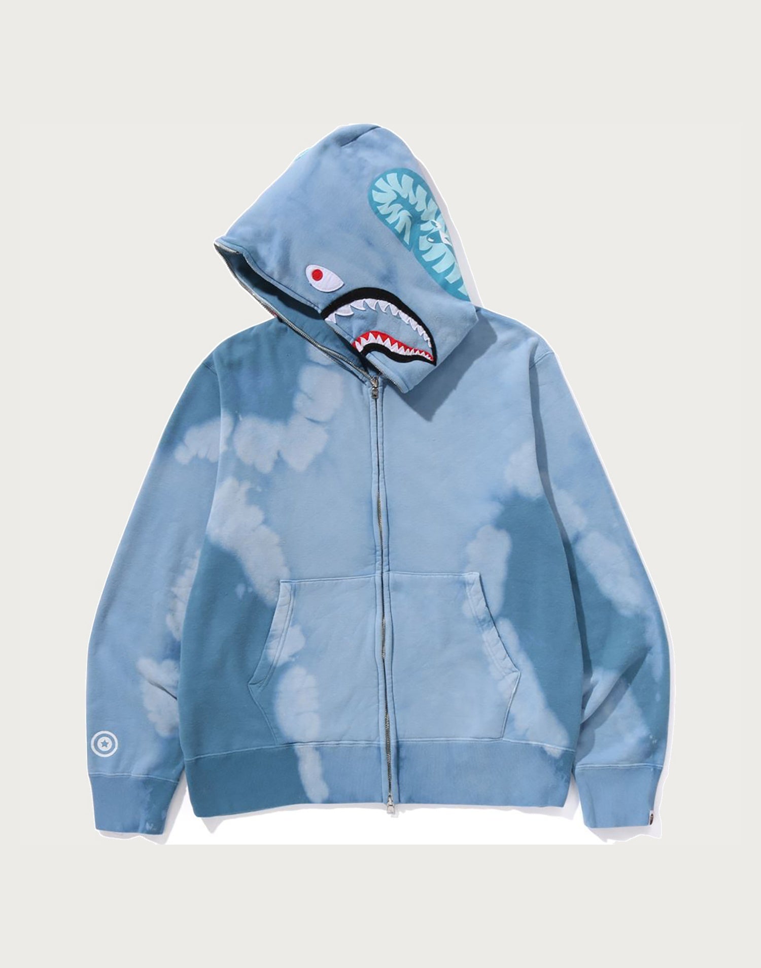 HAND DYE SHARK FULL ZIP HOODIE MENS