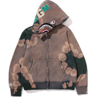 HAND DYE SHARK FULL ZIP HOODIE MENS