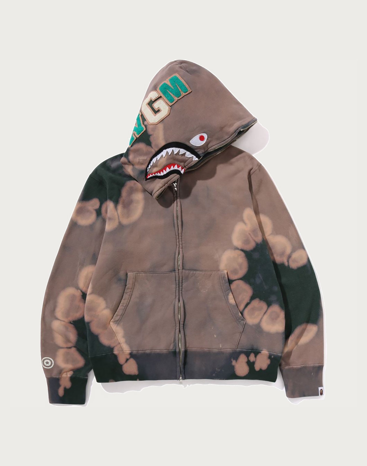 HAND DYE SHARK FULL ZIP HOODIE MENS