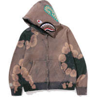HAND DYE SHARK FULL ZIP HOODIE MENS