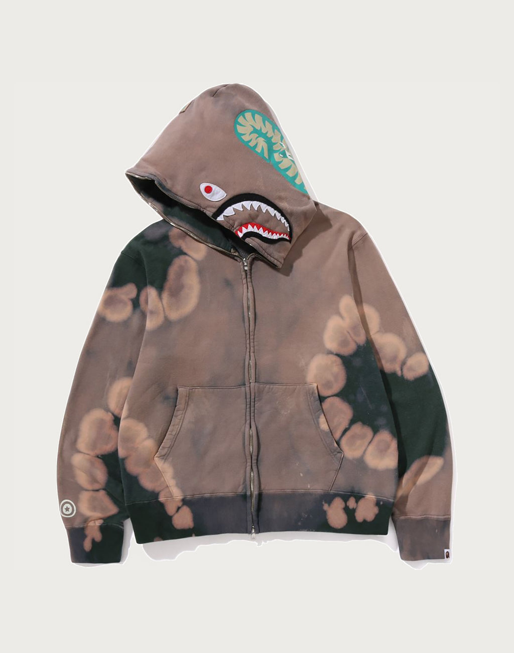 HAND DYE SHARK FULL ZIP HOODIE MENS