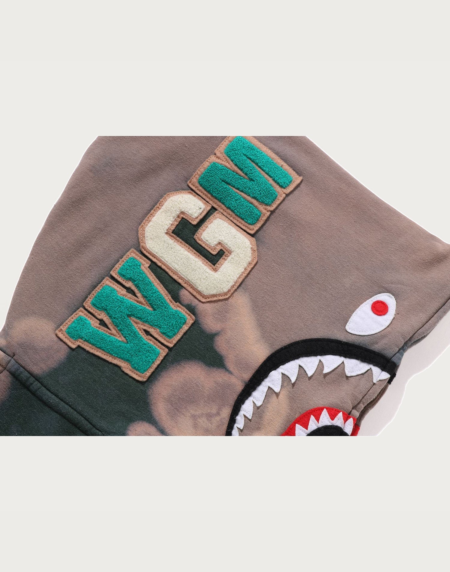 HAND DYE SHARK FULL ZIP HOODIE MENS