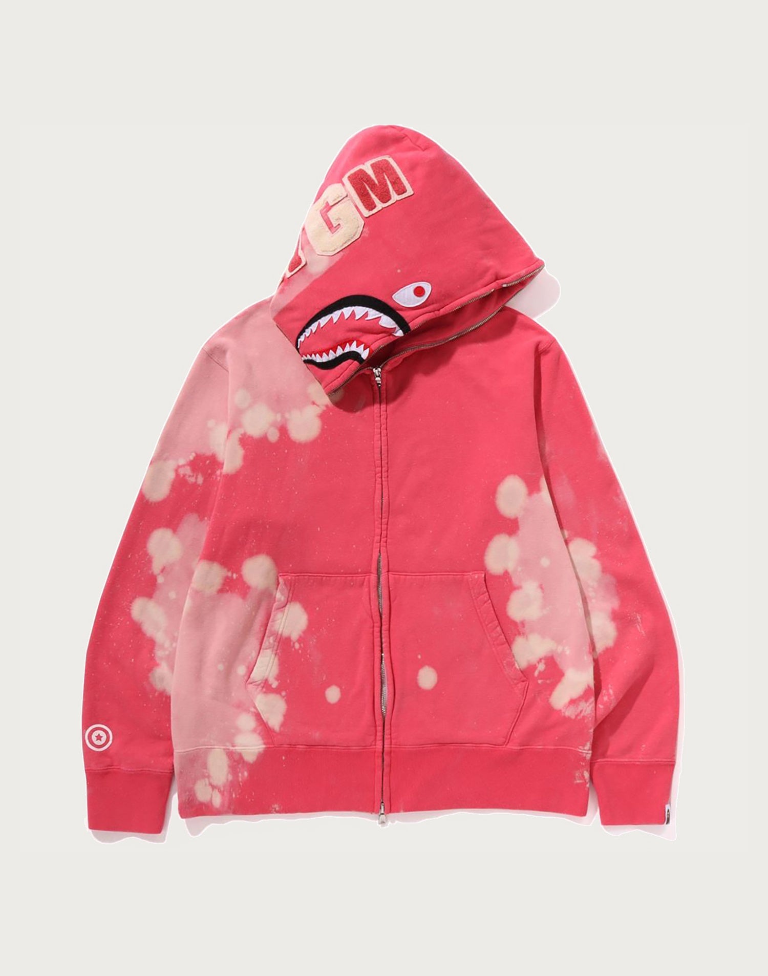 HAND DYE SHARK FULL ZIP HOODIE MENS