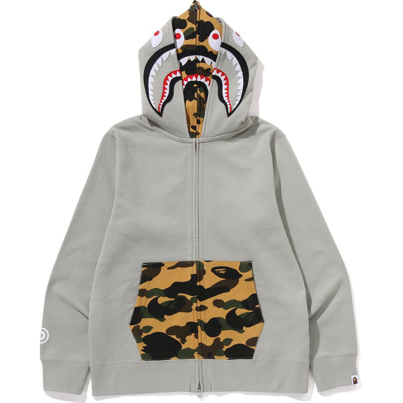 1ST CAMO SHARK FULL ZIP DOUBLE HOODIE MENS –