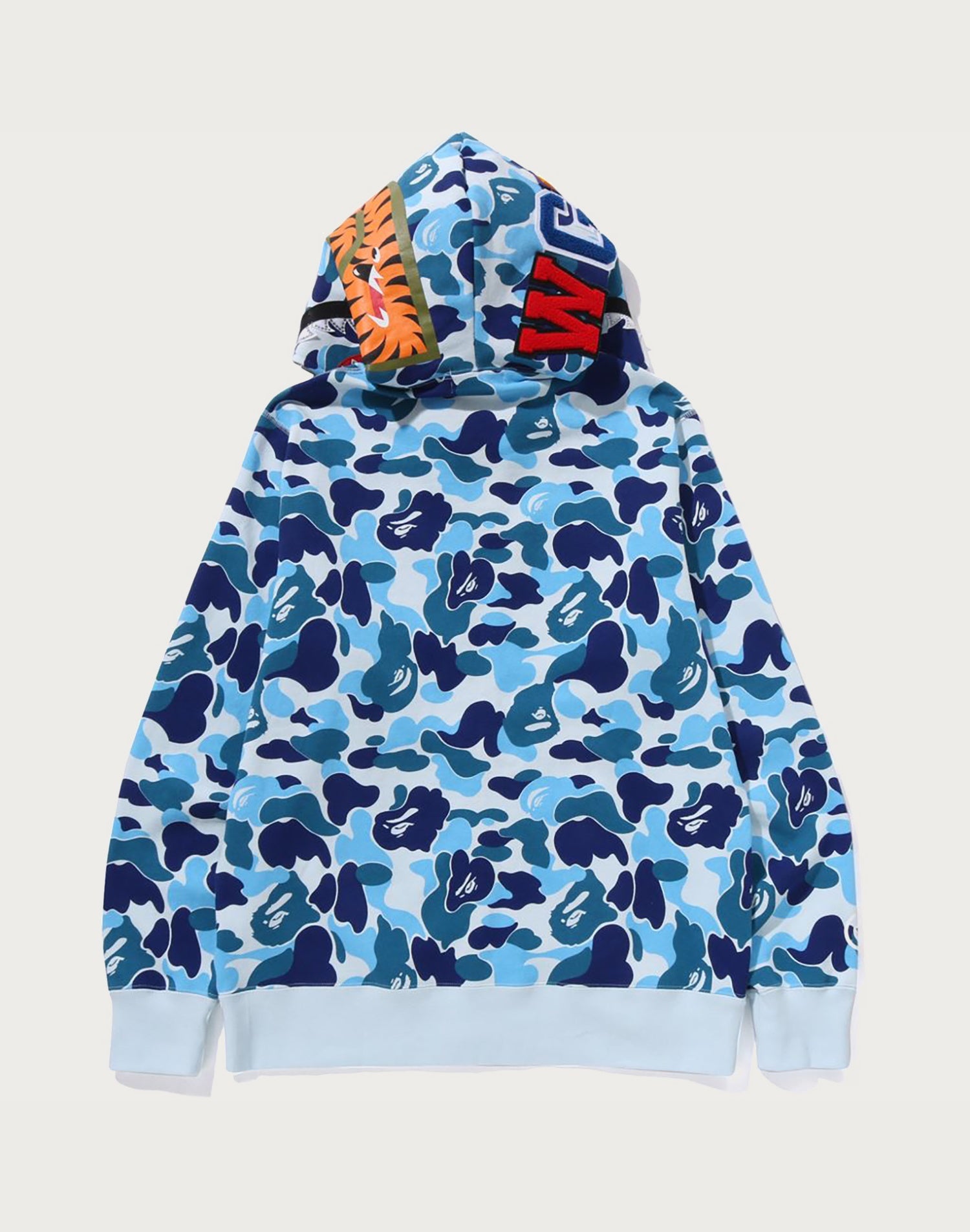 ABC CAMO CRYSTAL STONE SHARK FULL ZIP HOODIE MENS