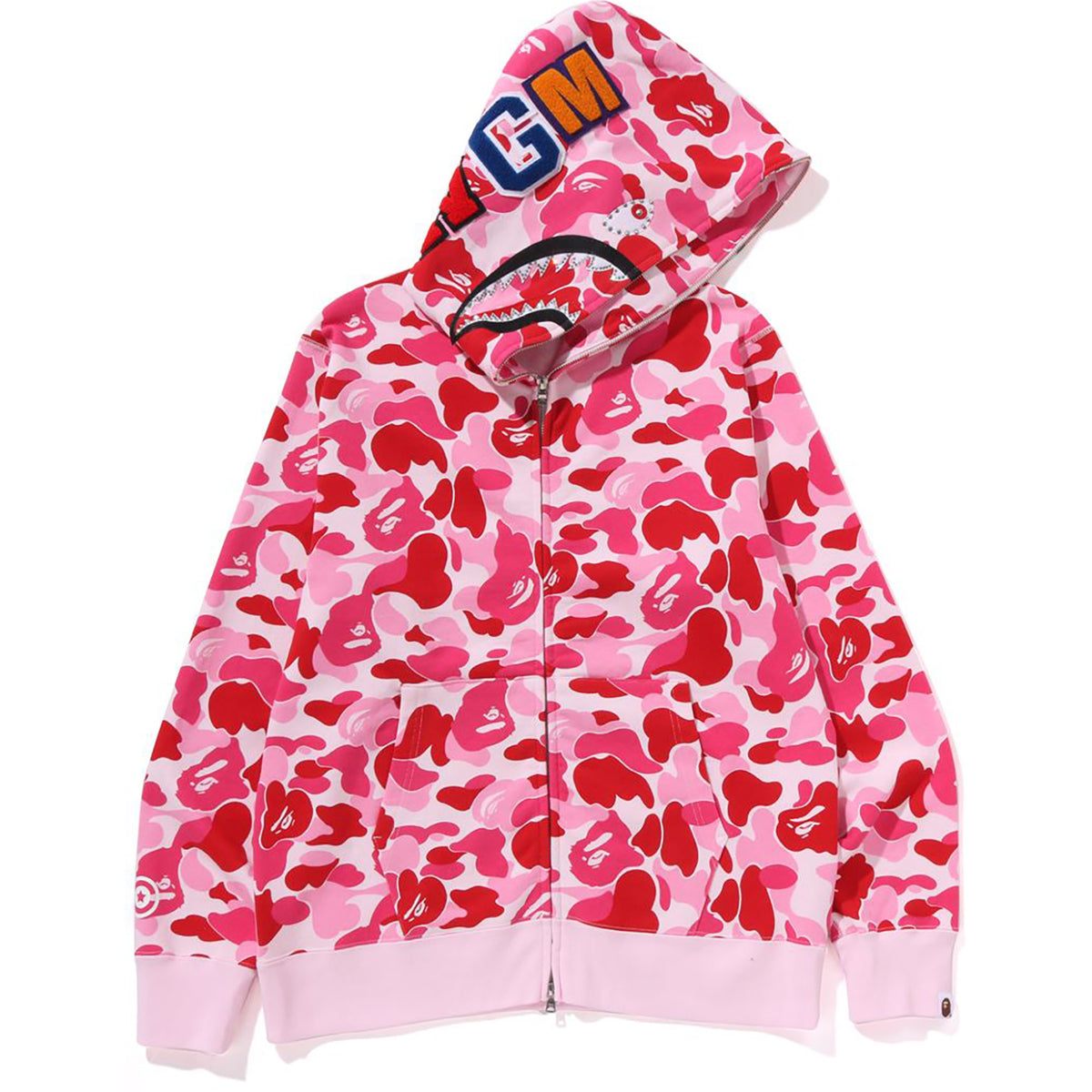 ABC CAMO CRYSTAL STONE SHARK FULL ZIP HOODIE MENS