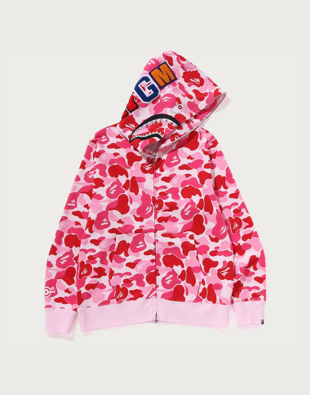 ABC CAMO CRYSTAL STONE SHARK FULL ZIP HOODIE MENS