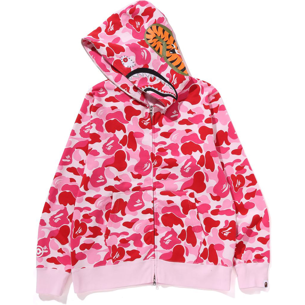 ABC CAMO CRYSTAL STONE SHARK FULL ZIP HOODIE MENS