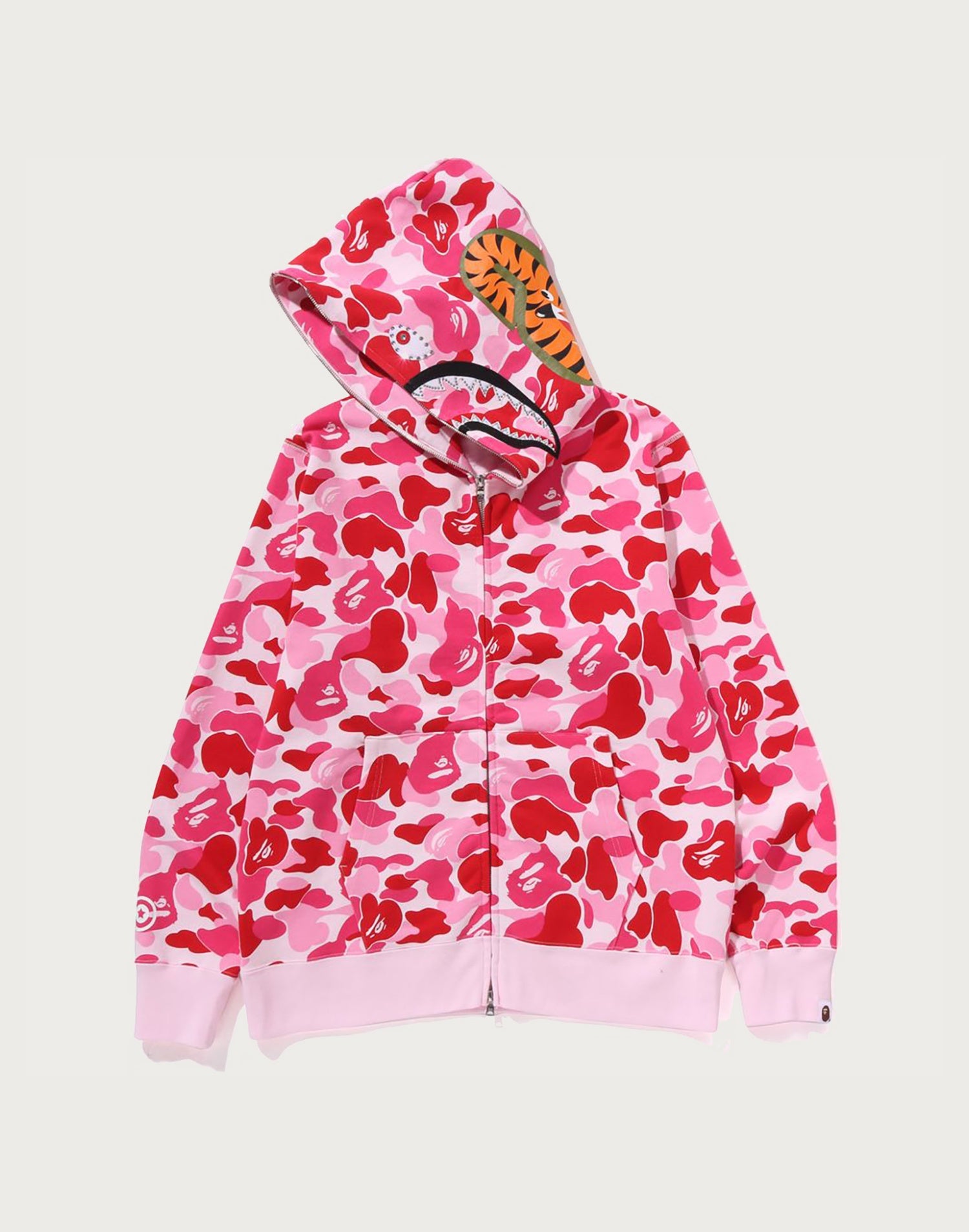 ABC CAMO CRYSTAL STONE SHARK FULL ZIP HOODIE MENS