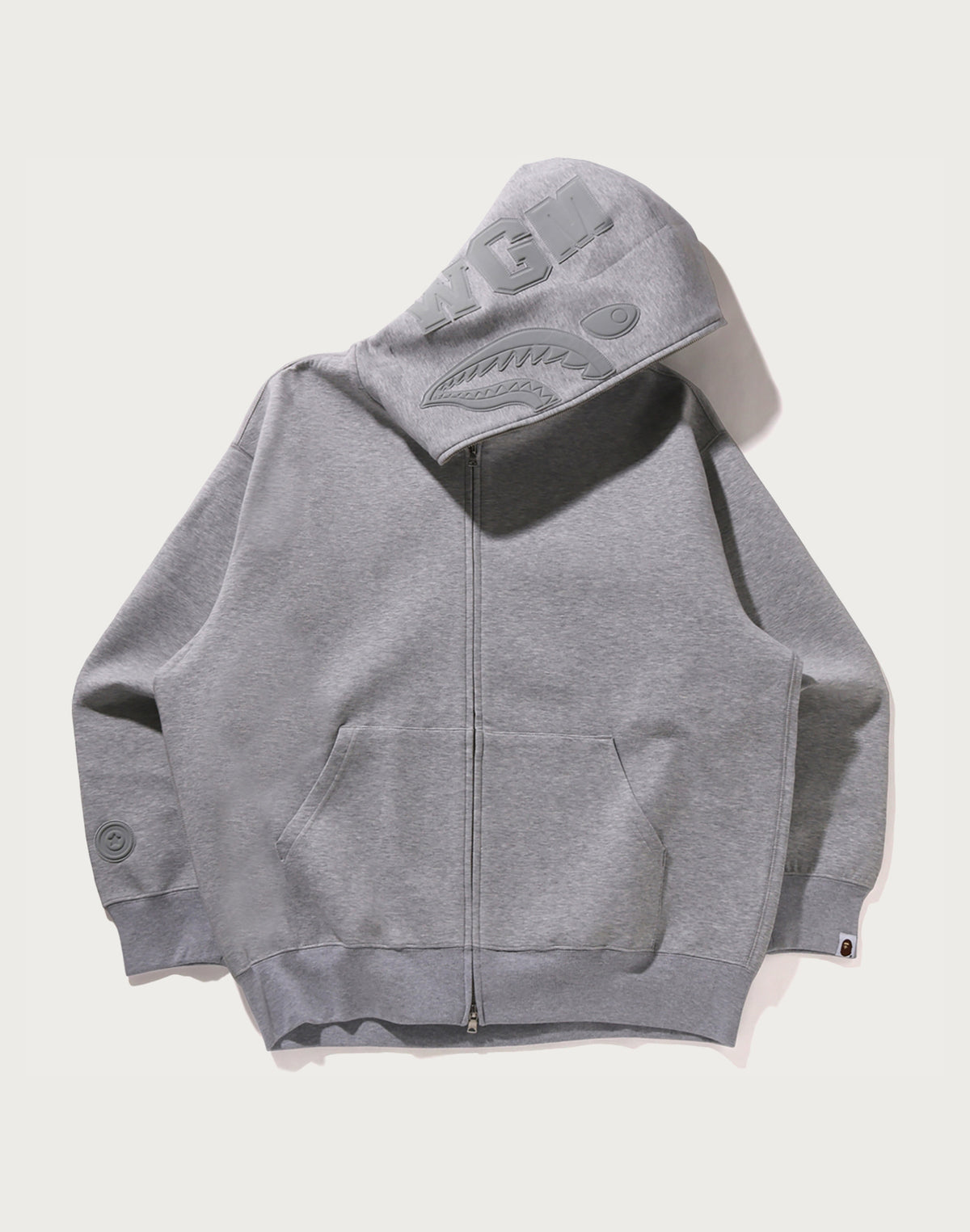 LINE CAMO INTERLOCK RELAXED FIT SHARK FULL ZIP HOODIE MENS
