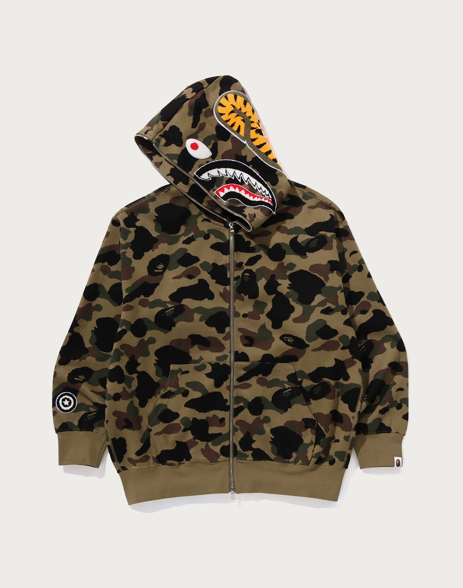 1ST CAMO JACQUARD SHARK RELAXED FIT FULL ZIP HOODIE MENS