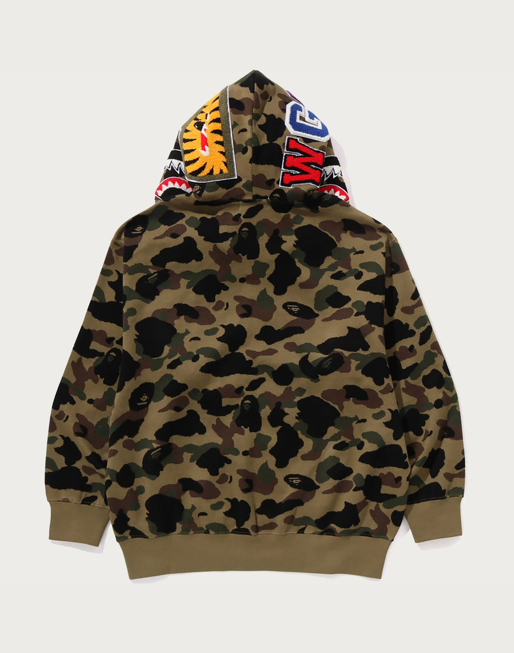 1ST CAMO JACQUARD SHARK RELAXED FIT FULL ZIP HOODIE MENS