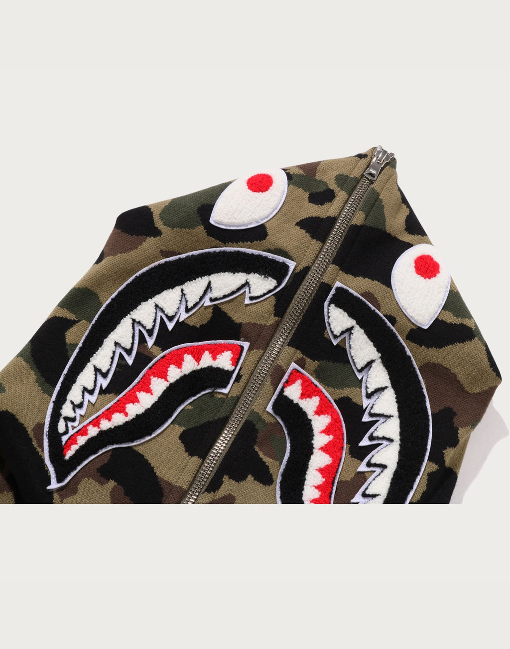 1ST CAMO JACQUARD SHARK RELAXED FIT FULL ZIP HOODIE MENS