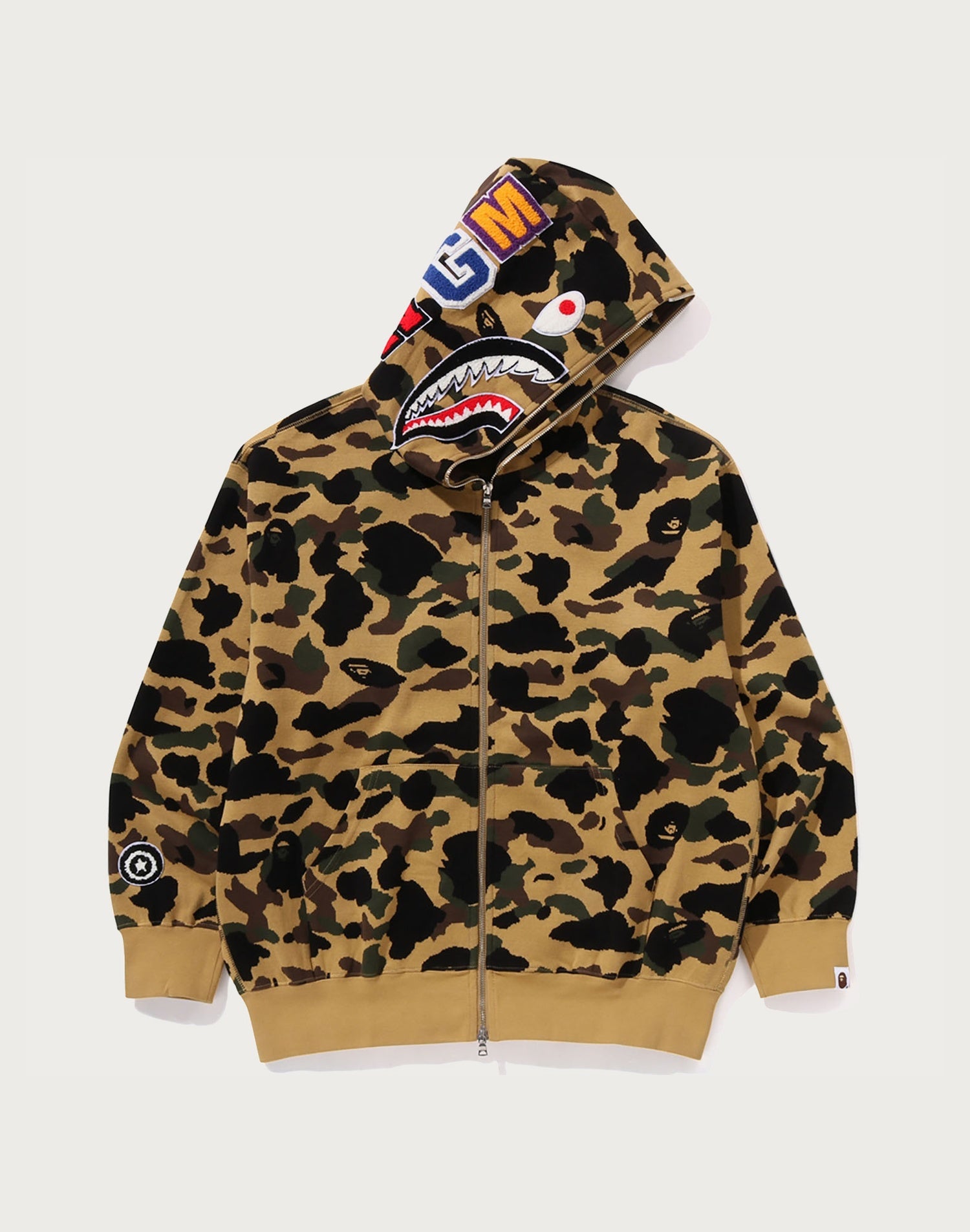 1ST CAMO JACQUARD SHARK RELAXED FIT FULL ZIP HOODIE MENS