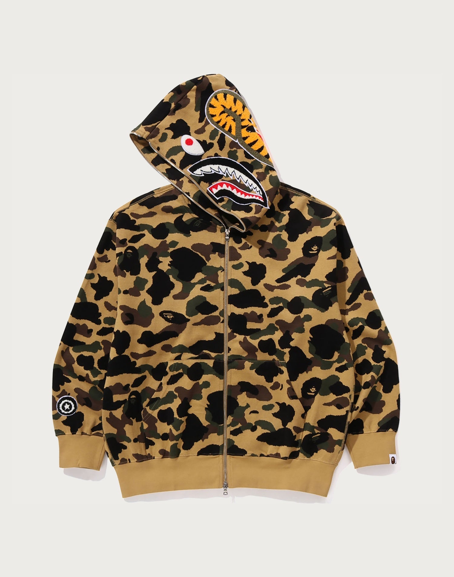 1ST CAMO JACQUARD SHARK RELAXED FIT FULL ZIP HOODIE MENS
