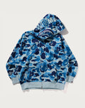 ABC CAMO POLYESTER RELAXED FIT SHARK FULL ZIP HOODIE MENS