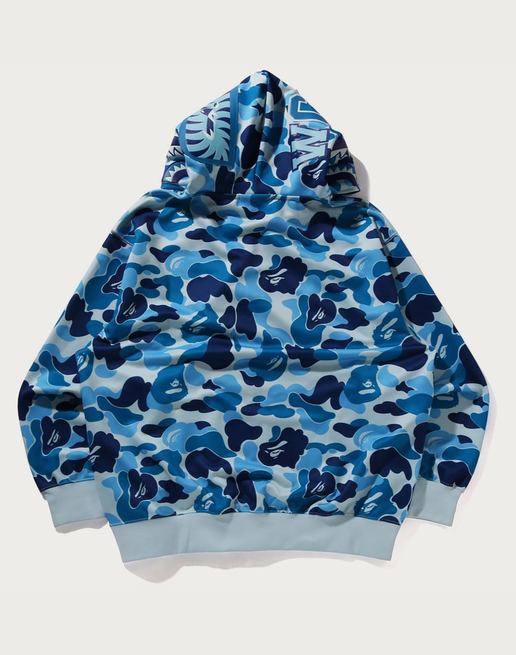 ABC CAMO POLYESTER RELAXED FIT SHARK FULL ZIP HOODIE MENS
