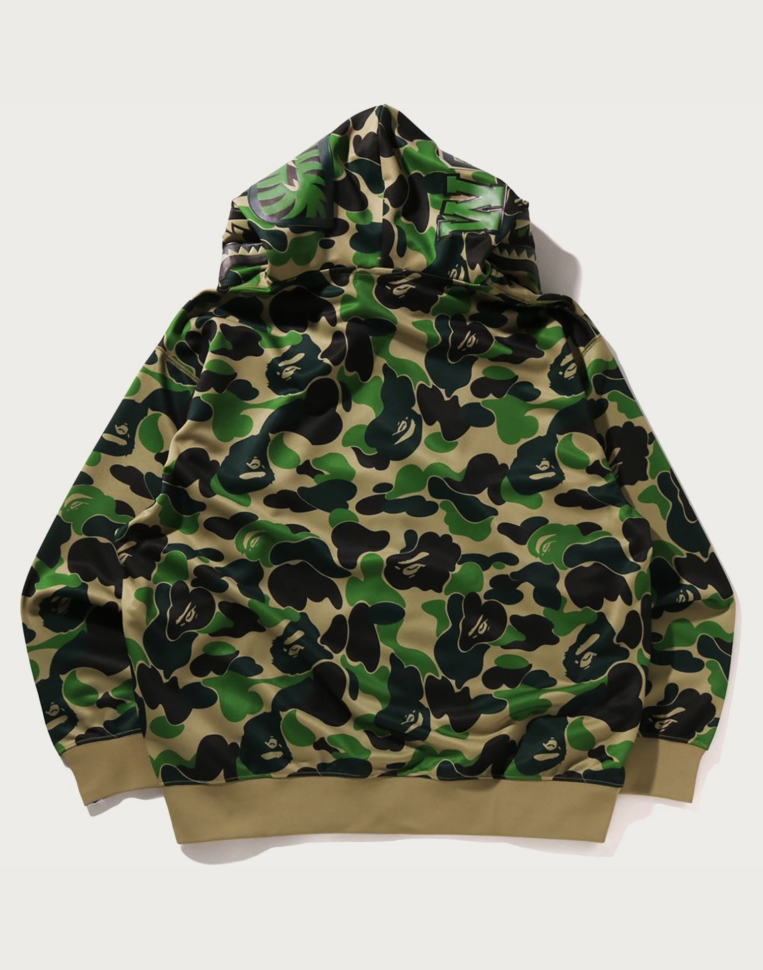 ABC CAMO POLYESTER RELAXED FIT SHARK FULL ZIP HOODIE MENS