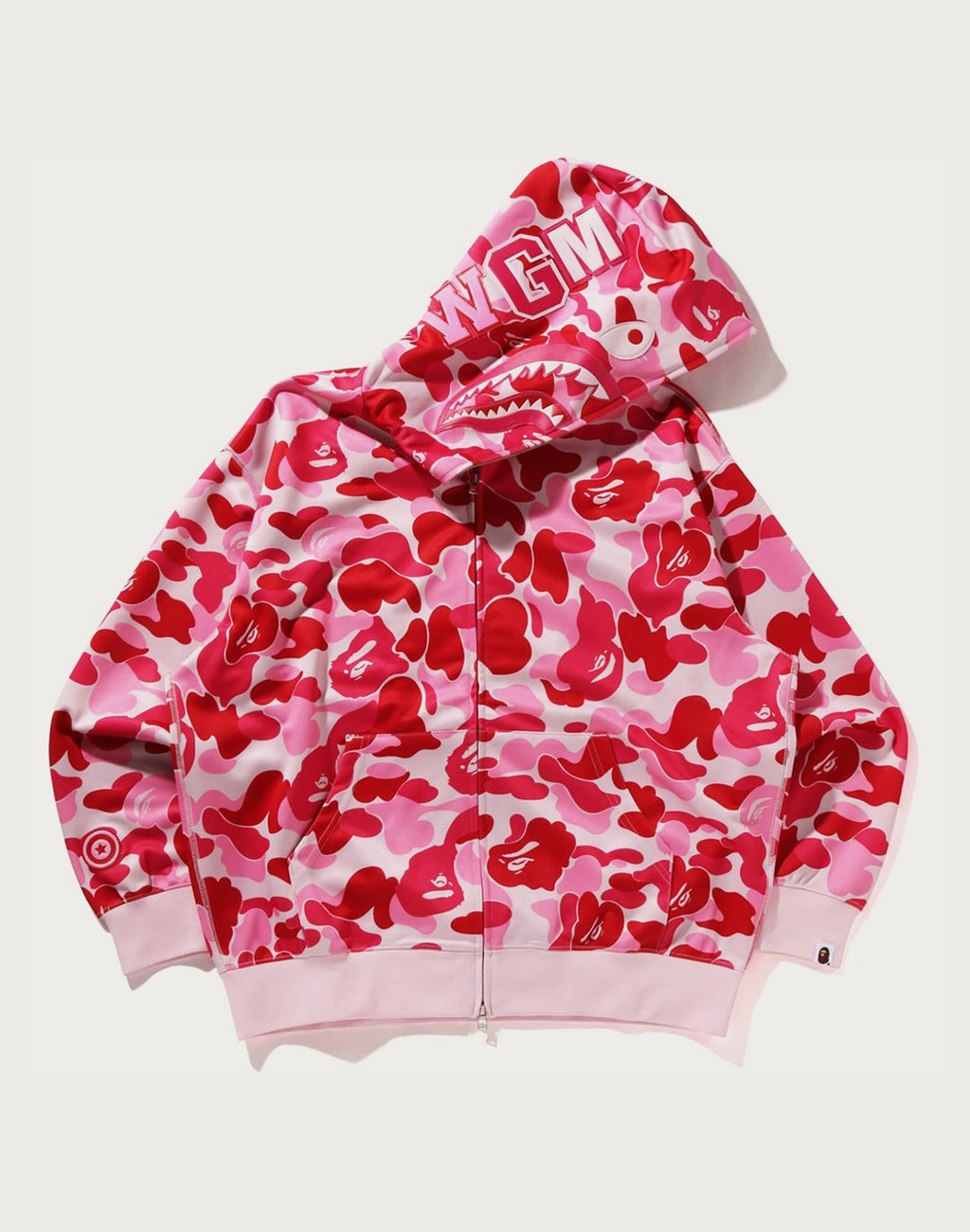 ABC CAMO POLYESTER RELAXED FIT SHARK FULL ZIP HOODIE MENS