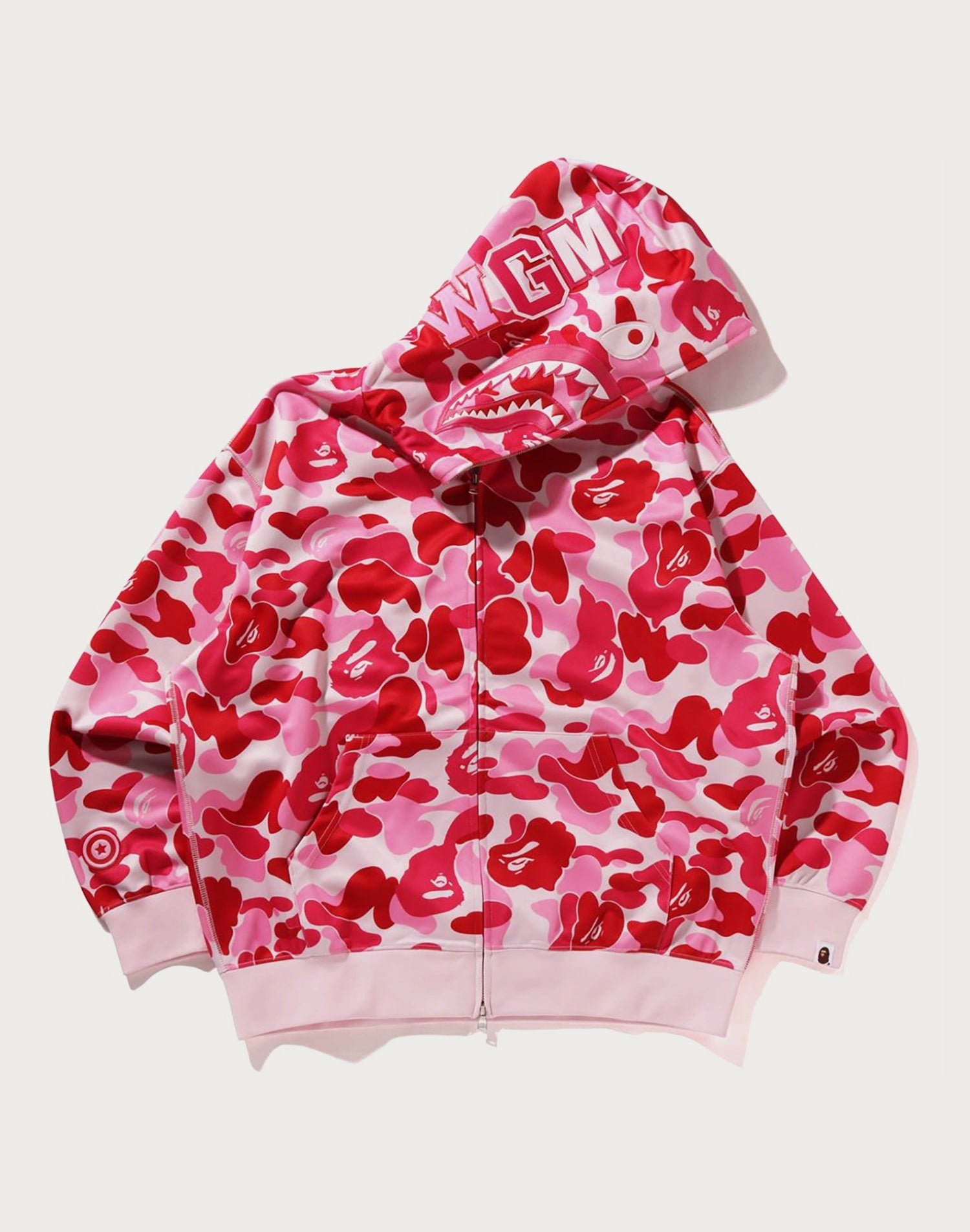 ABC CAMO POLYESTER RELAXED FIT SHARK FULL ZIP HOODIE MENS