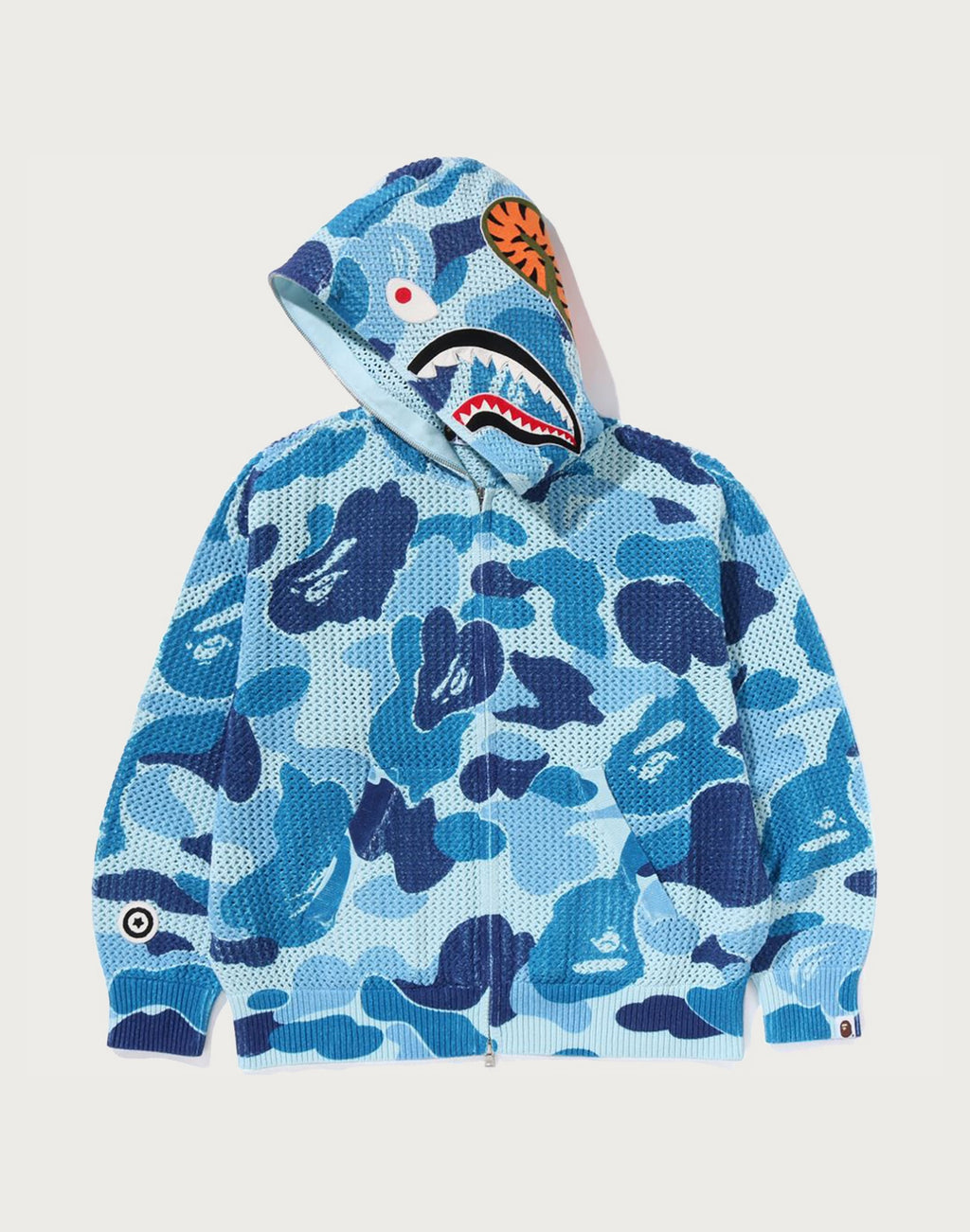 ABC CAMO CROCHET RELAXED FIT SHARK FULL ZIP HOODIE MENS