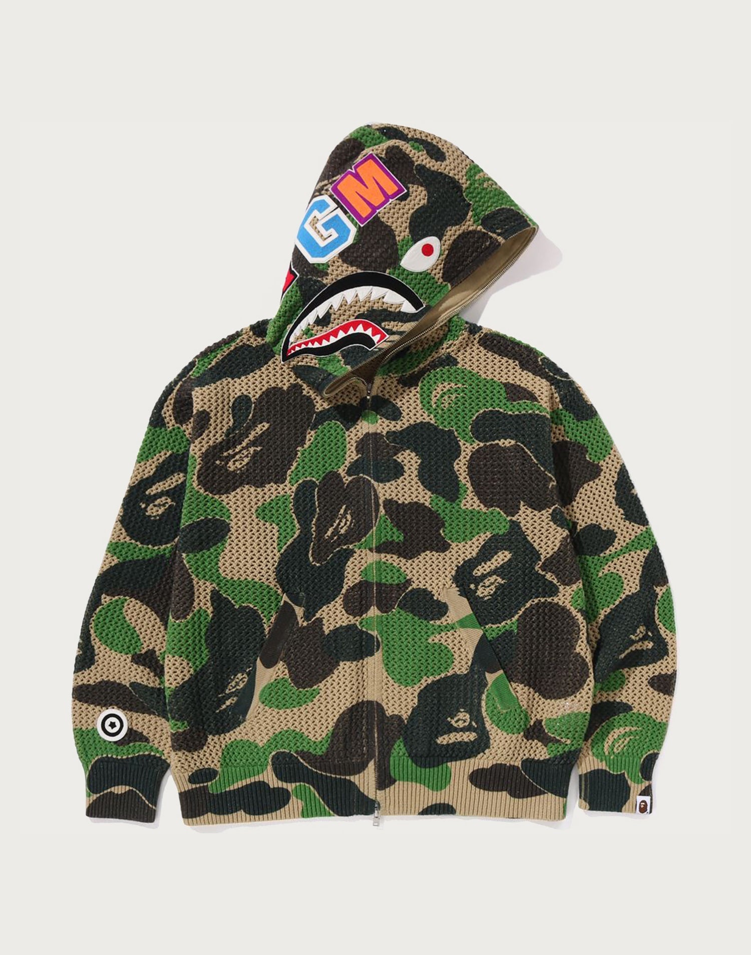 ABC CAMO CROCHET RELAXED FIT SHARK FULL ZIP HOODIE MENS – us.bape.com