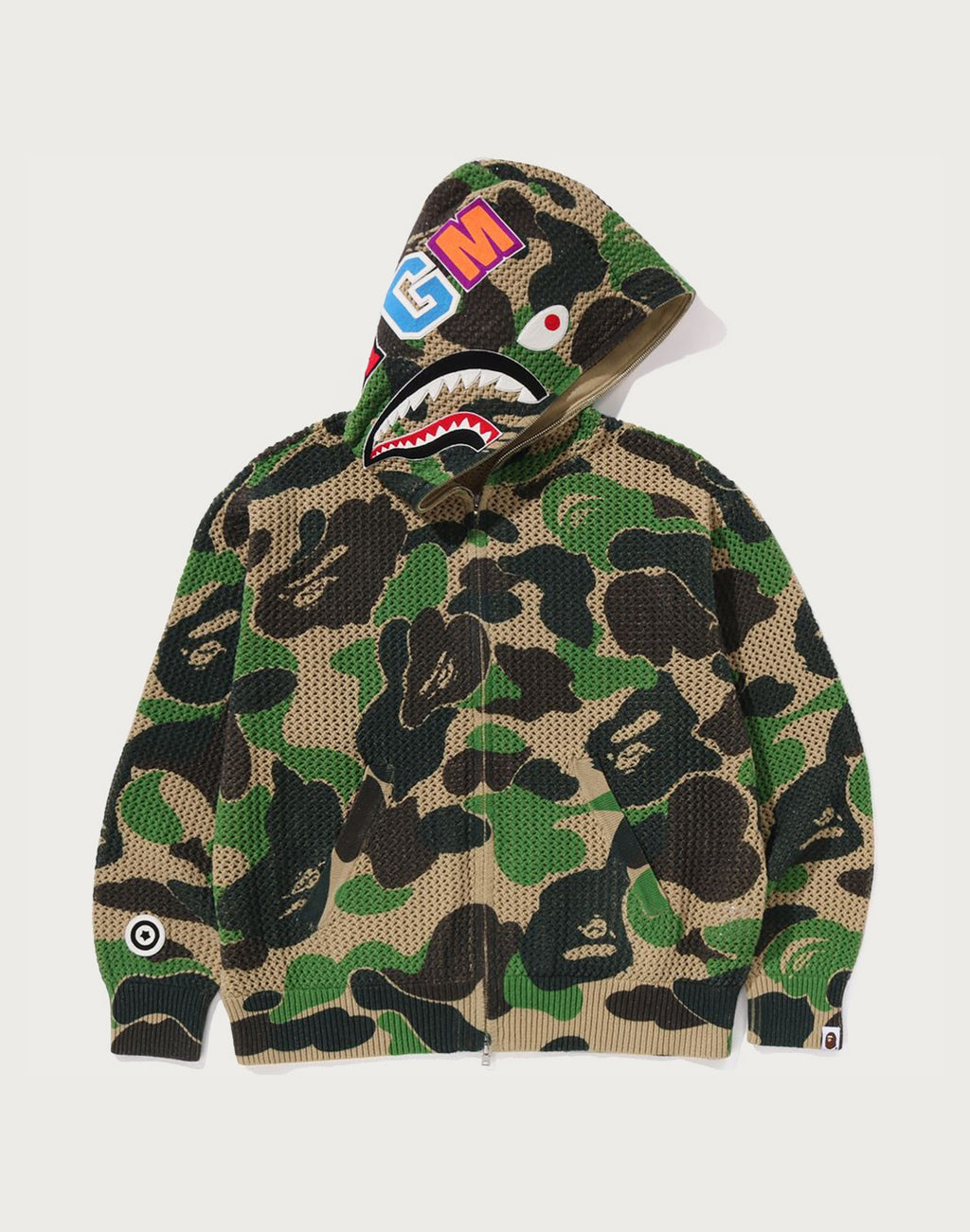 ABC CAMO CROCHET RELAXED FIT SHARK FULL ZIP HOODIE MENS