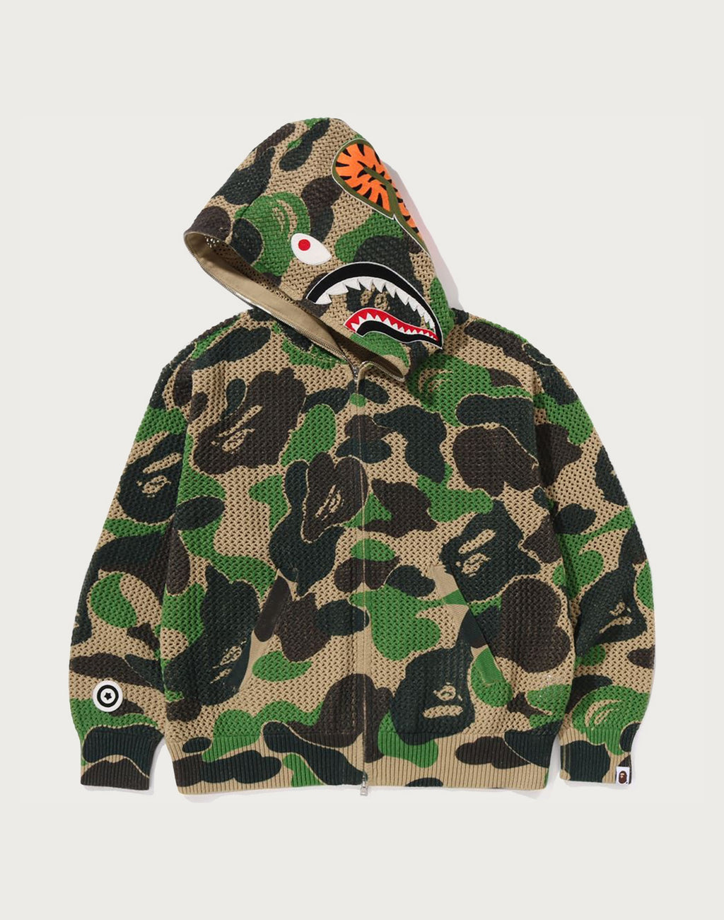 ABC CAMO CROCHET RELAXED FIT SHARK FULL ZIP HOODIE MENS