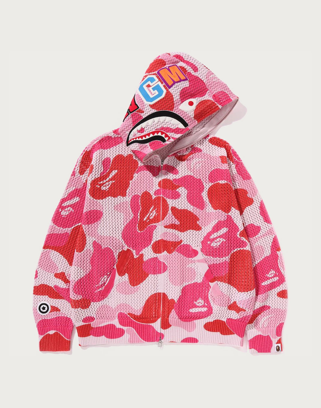 ABC CAMO CROCHET RELAXED FIT SHARK FULL ZIP HOODIE MENS