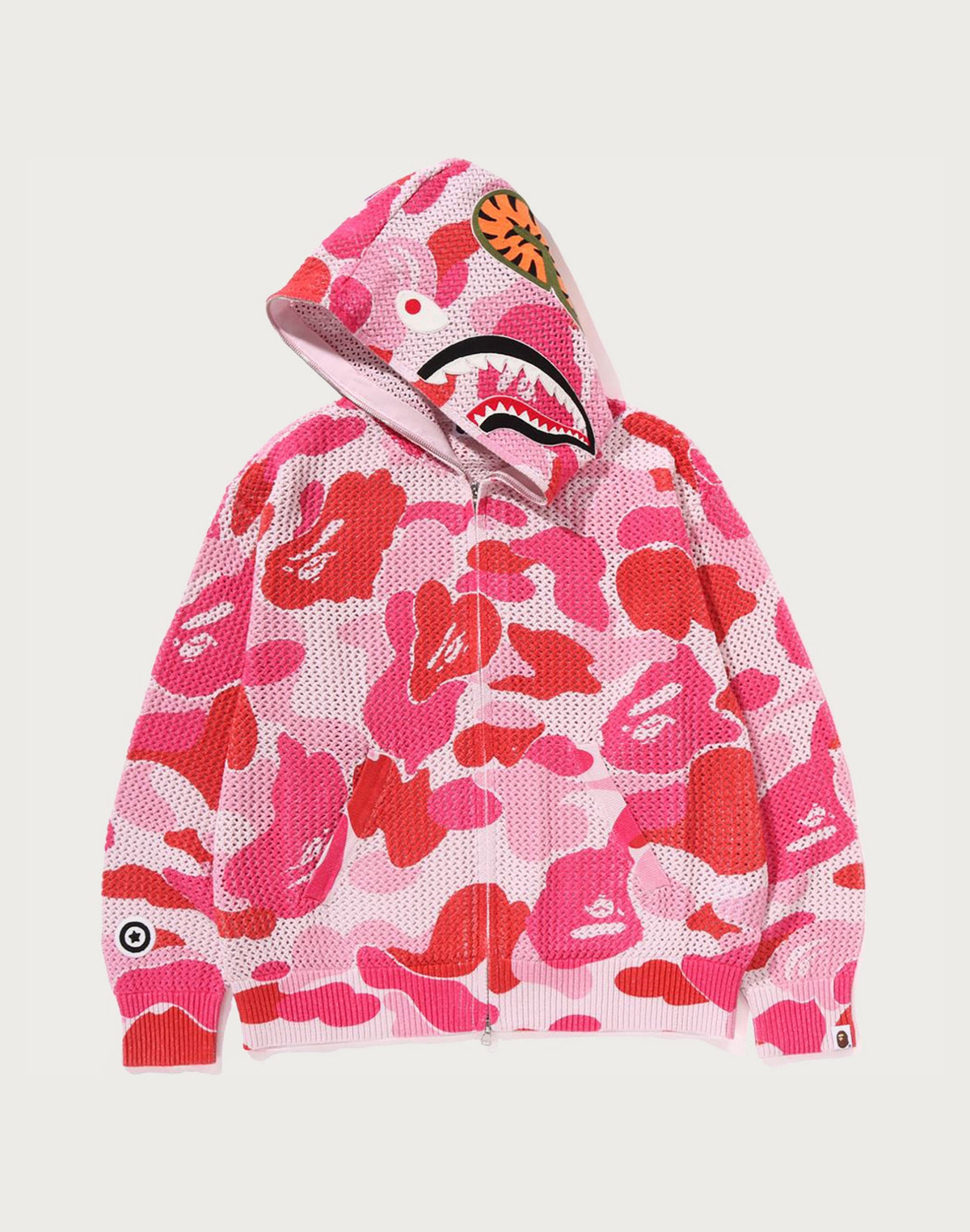 ABC CAMO CROCHET RELAXED FIT SHARK FULL ZIP HOODIE MENS