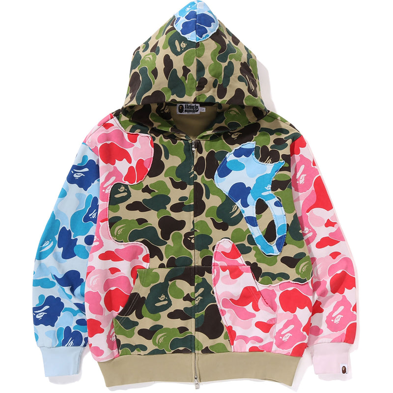 ABC CAMO PATCHWORK RELAXED FIT ZIP HOODIE MENS