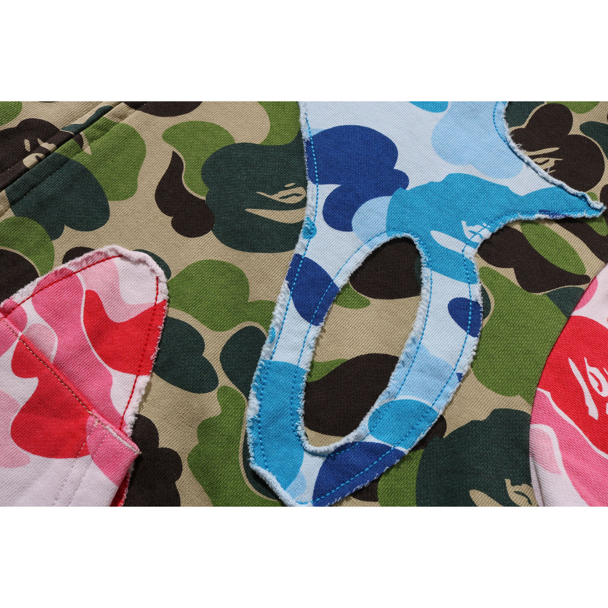 ABC CAMO PATCHWORK RELAXED FIT ZIP HOODIE MENS