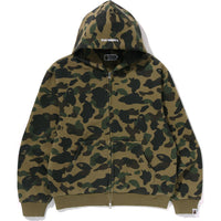 1ST CAMO HEAVY WASH CROPPED FIT ZIP HOODIE MENS